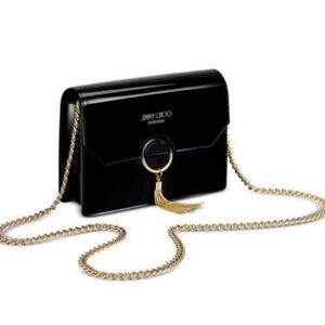 Jimmy Choo Black Clutch with Gold Chain